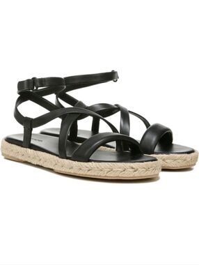 Vince Women's Smith Strappy Espadrille Sandals Black Size 7.5 New (retail $225)